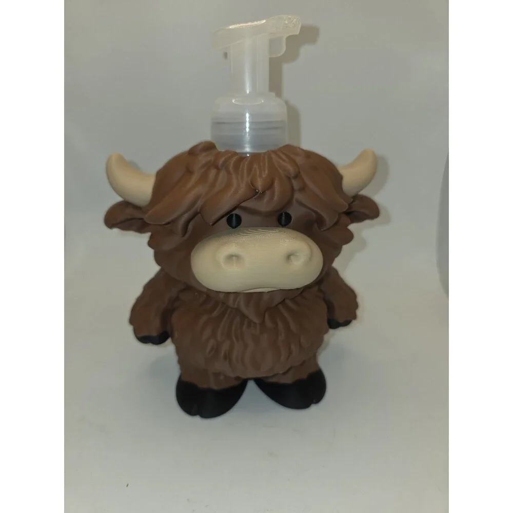 Highland Cow Soap Dispenser Holder Fits Bath & Body Works Foaming Soap